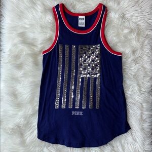 PINK Victoria’s Secret sequin flag tank
